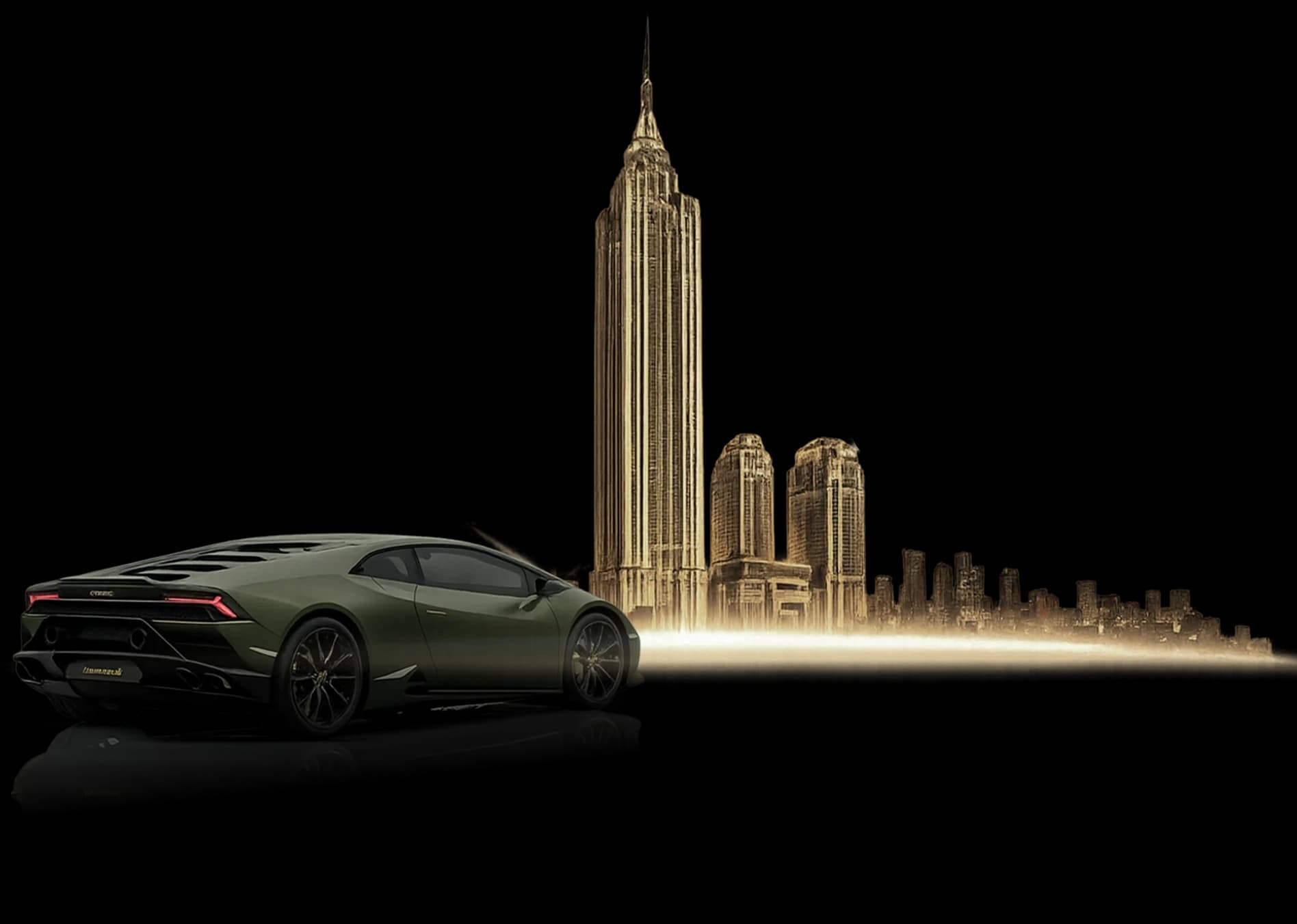 black-golden-building